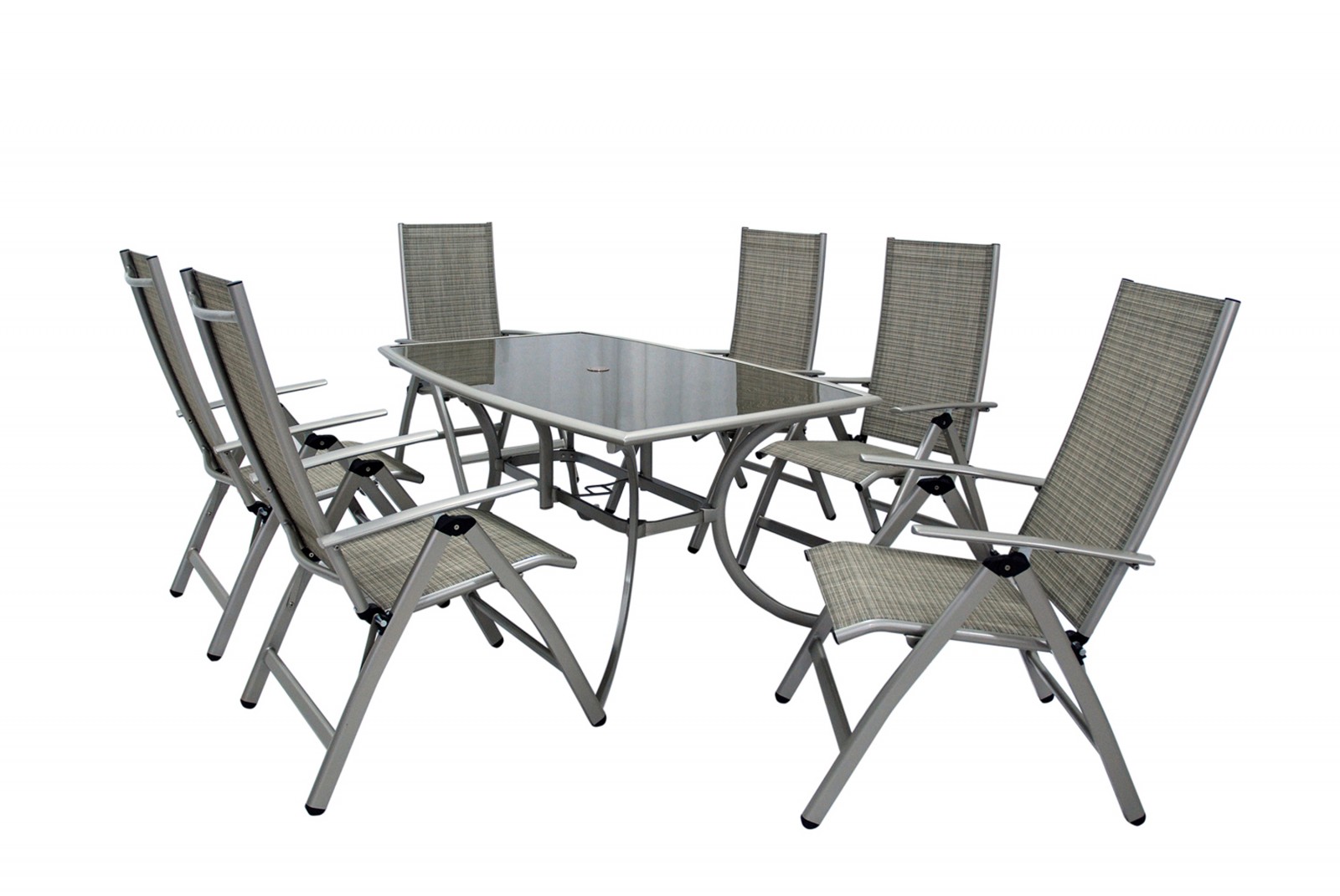 Gold Coast 6 Seat Recliner Rectangular Table Set